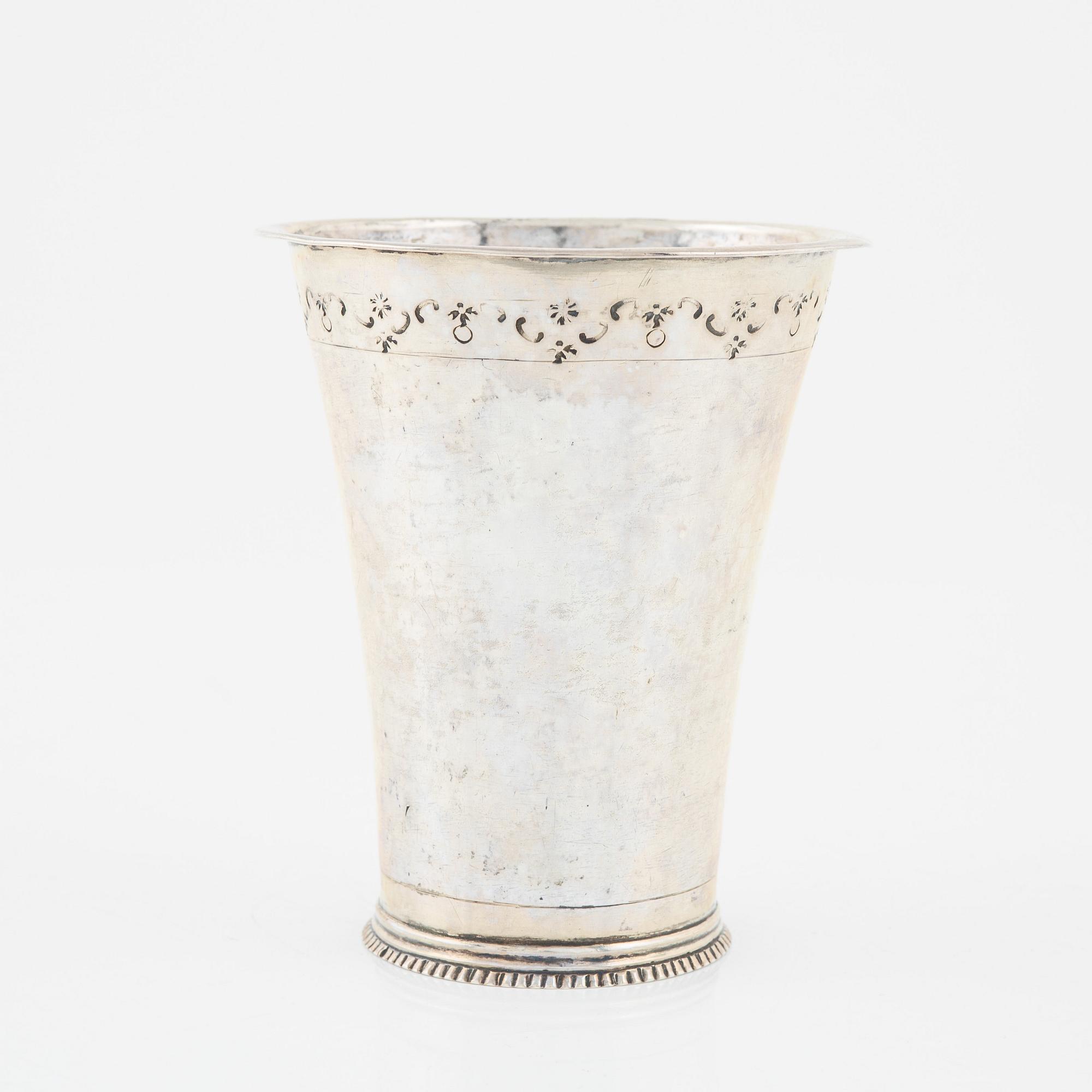 Petter Lund, bägare, silver, Stockholm 1769.