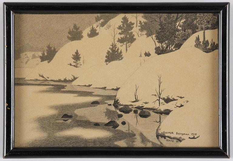 Oskar Bergman, Archipelago landscape in winter.
