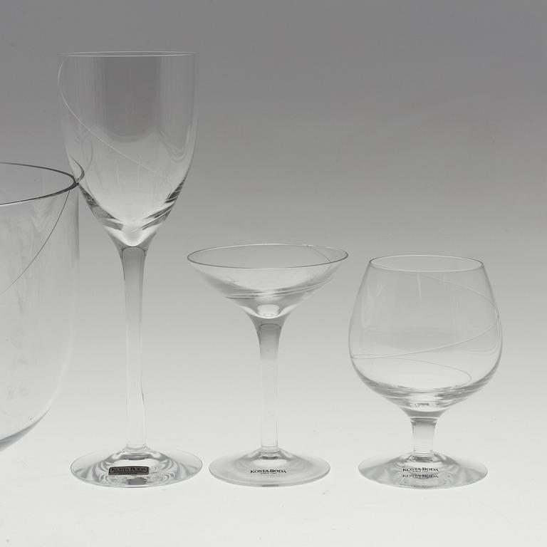 A 46 piece glass service "Line" designed by  Anna Ehrner from Kosta Boda.