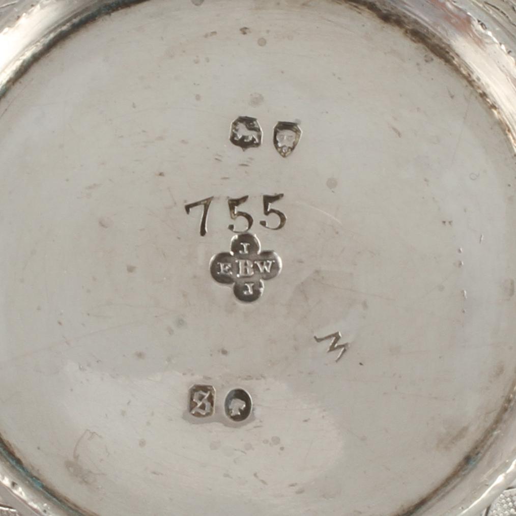 SALTKAR, 3 st, London, England, 1700 respektive 1800-tal, vikt (exklusive glasinsats) 145 gram.