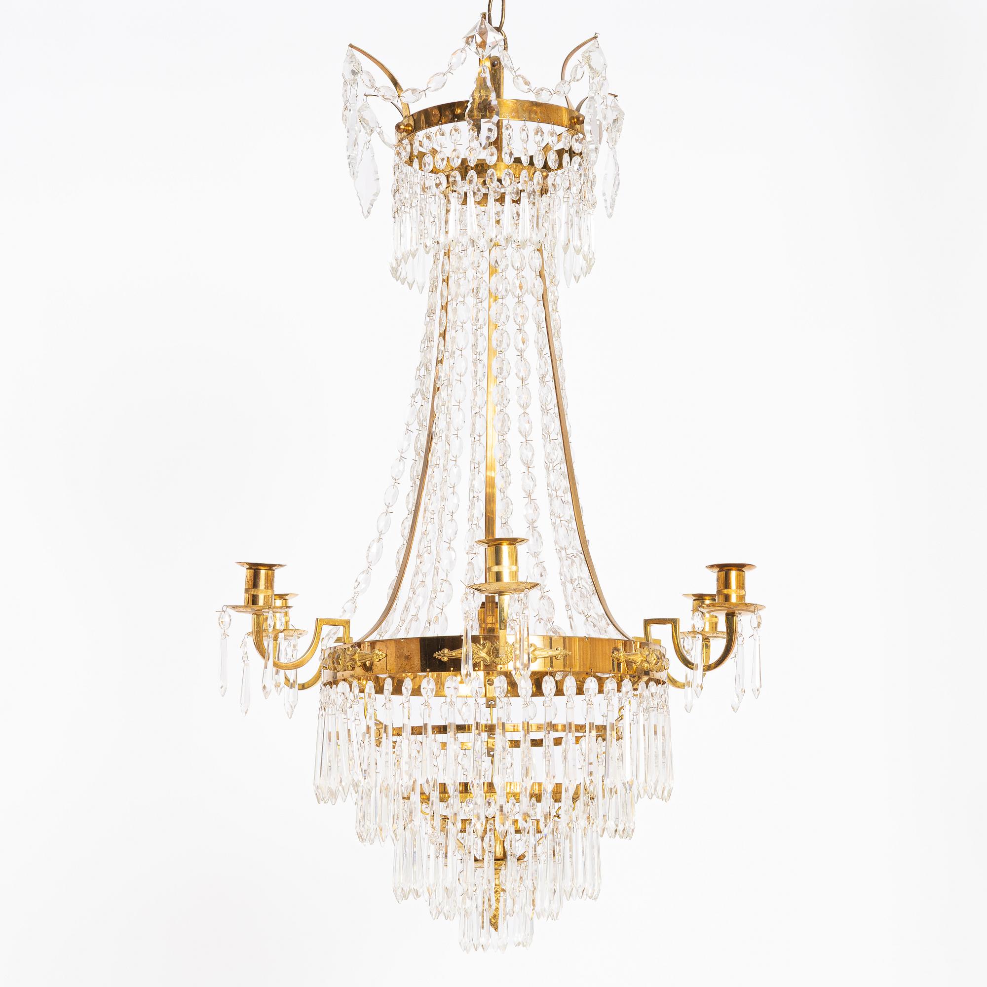 A Gustavian style channdelier, first half of the 20th Century.