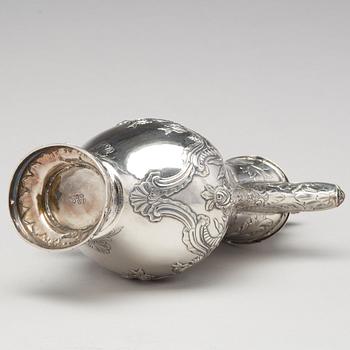 A Swedish Rococo silver coffee-pot, mark of Carl Fahlberg, Uppsala 1773.