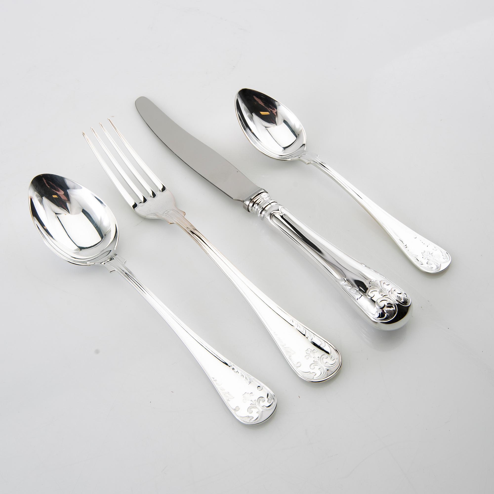 Cutlery silver, 48 pieces "Old French", GAB, Eskilstuna, 2005.