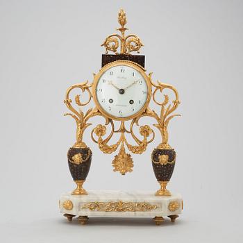 A late Gustavian circa 1800 mantel clock.