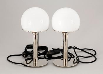 BORDSLAMPA, ett par. Wilhelm Wagenfeld. Bauhaus.