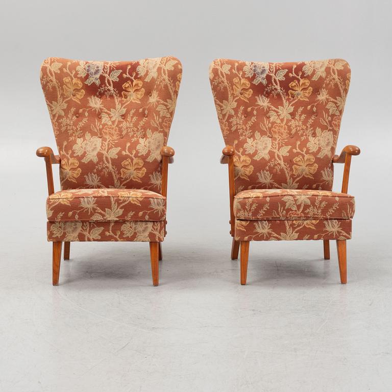 Fåtöljer, ett par, Swedish Modern, 1940-tal.