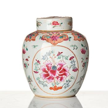 A famille rose jar with cover, Qing dynasty, Qianlong (1736-95).