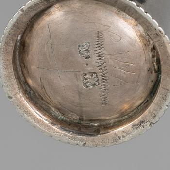 4 swedish silver beakers, 18th century.