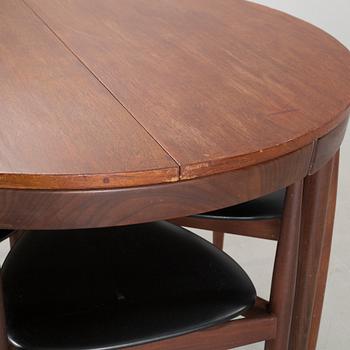 HANS OLSEN, bord med 5 stolar, Frem Røjle, modell formgiven ca 1952.