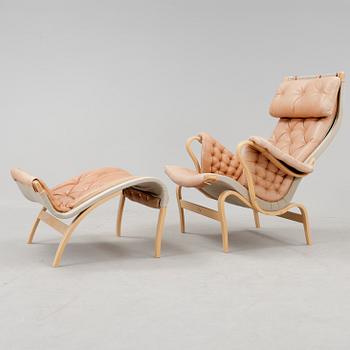 FÅTÖLJ och FOTPALL, "Pernilla", Bruno Mathsson för DUX, 1994.