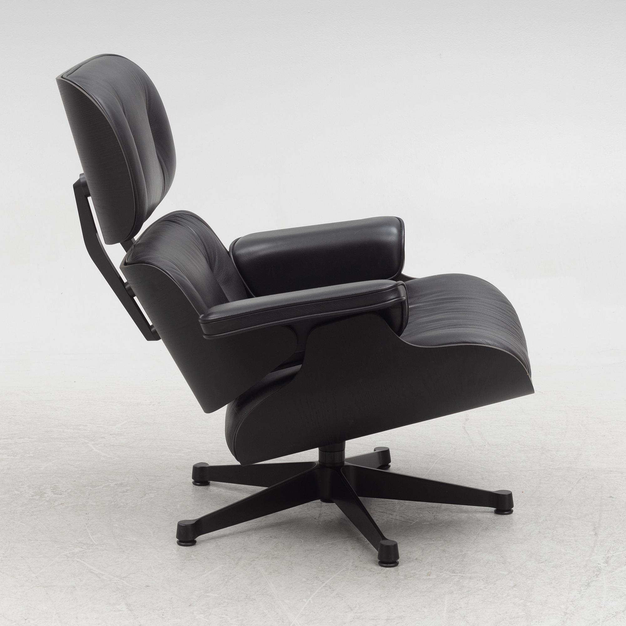 Charles & Ray Eames, an "Eames Lounge Chair" with ottoman, Vitra, 21st century.