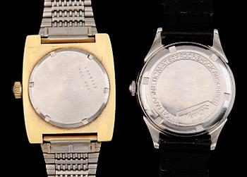 ARMBANDSUR, 2 st, stål, Tissot samt Certina, 1950-/60-tal.