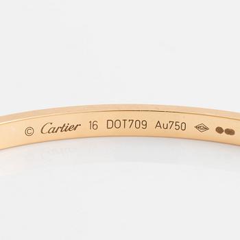 Cartier armband "Love" liten modell 18K guld med runda briljantslipade diamanter.