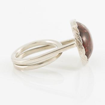 Jan-Christer Lundqvist, ring, sterlingsilver med porfyr, Skövde 1995.