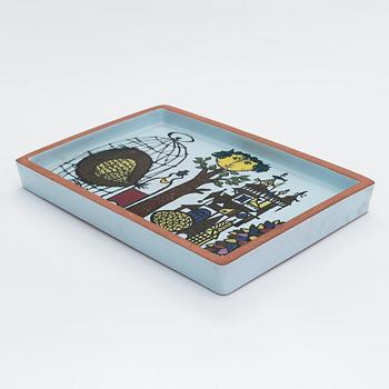 A faience dish 'Karneval' by Stig Lindberg, Gustavsberg, Sweden.