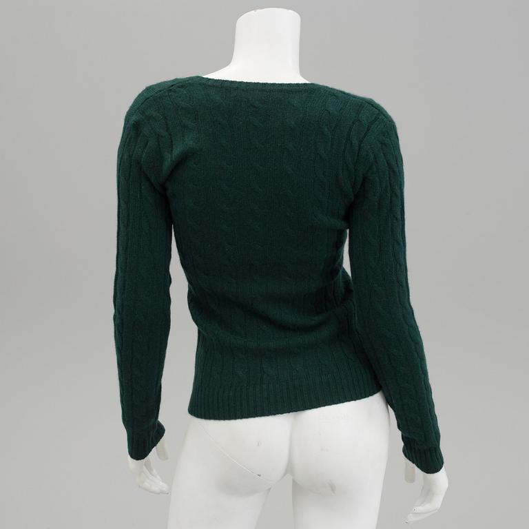 Two pair of wooland cashmere sweaters by Ralph Lauren.