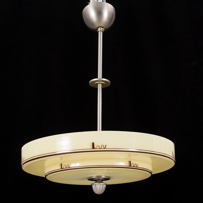 A glass ceiling light, 1920's/30's.