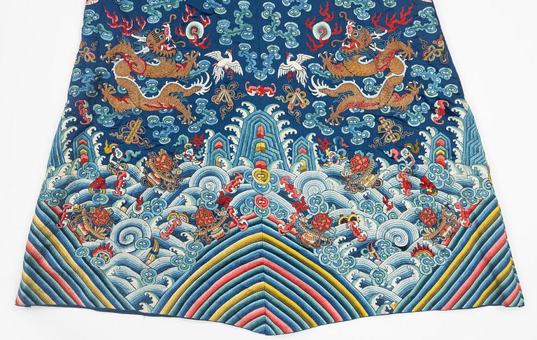 Rock, broderat siden. Qingdynastin.