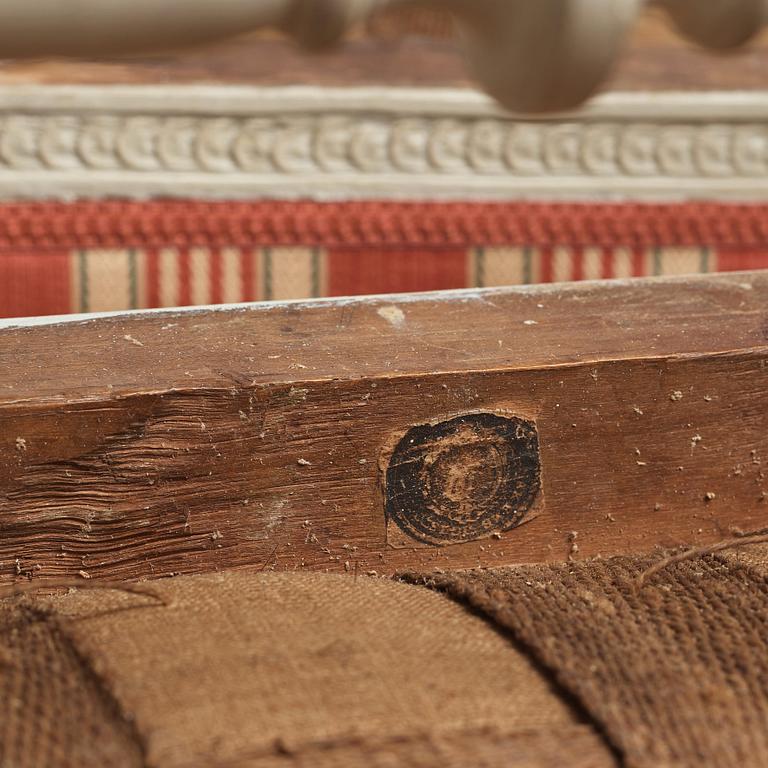 A pair of late Gustavian stools by Melchior Lundberg (master in Stockholm 1775-1812).