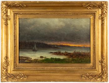 Theodor Billing, "Höstkväll vid havskusten (Stockholms skärgård)".