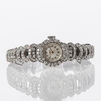 ARMBANDSUR, dam, Villereuse, platina med 8/8-slipade diamanter tot. ca 2 ct. Art Déco, 1930-tal.