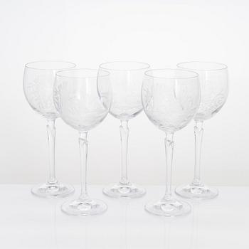 Drinking glasses, 21 pcs, with animal motifs, possibly Germany, late 20th century.