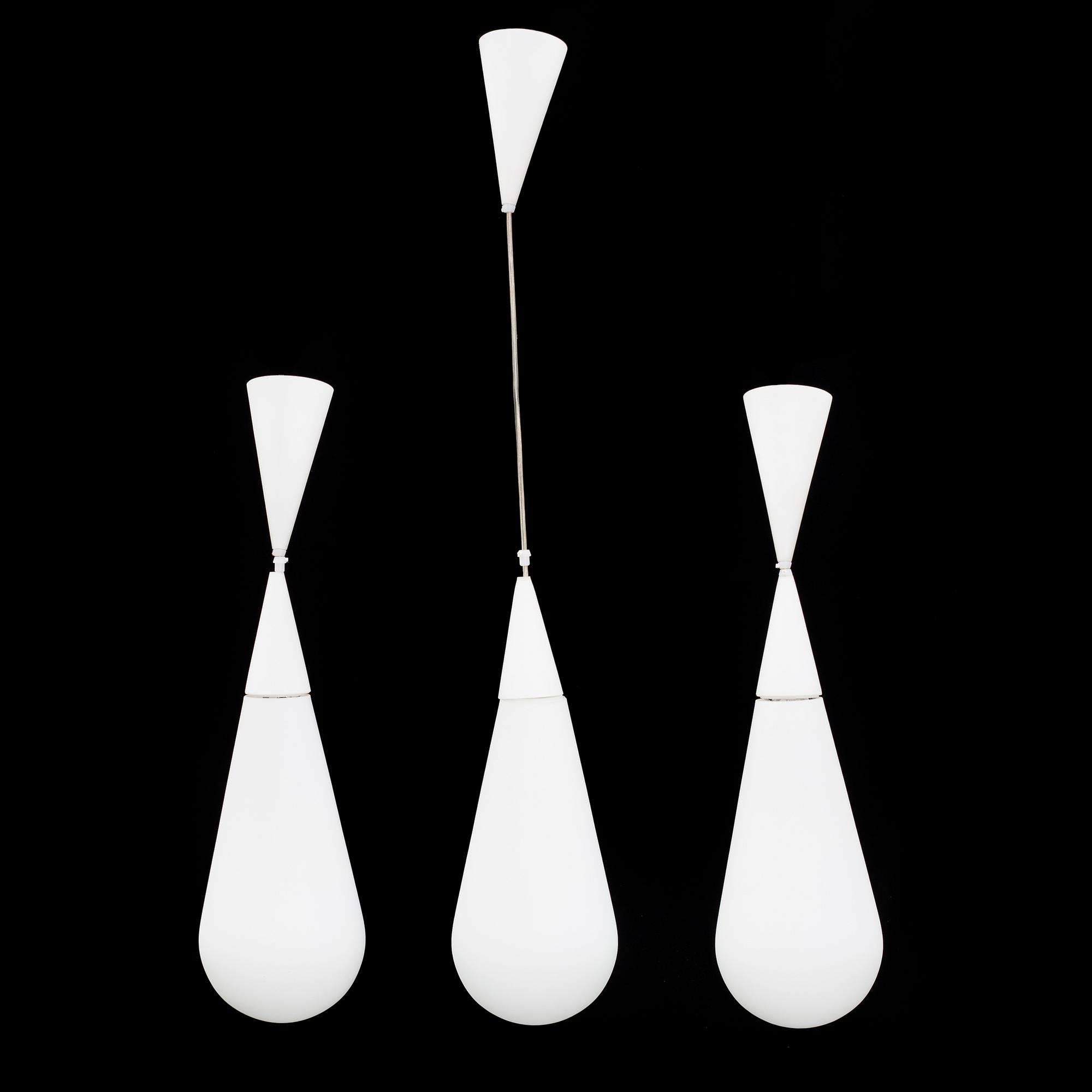 Andrea Branzi, a set of three 'Goccia' ceiling lights, Rotaliana.
