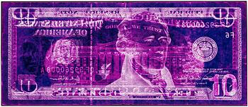 142. David LaChapelle, "Negative Currency: Ten Dollar Bill", 1990-2008.