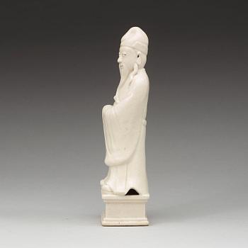 FIGURIN, blanc de chine. Qingdynastin, 1800-tal.