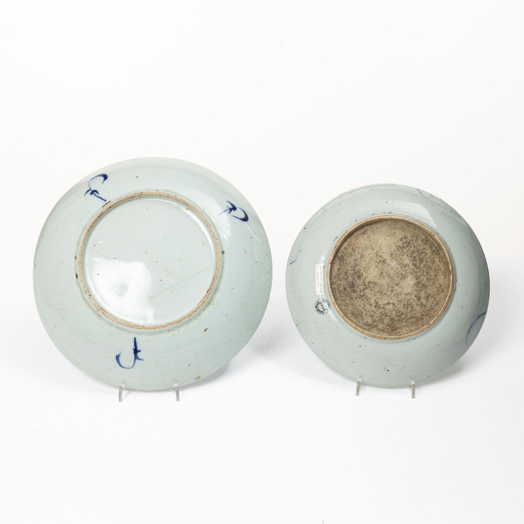 A pair of plates, Late Qing dynasty.
