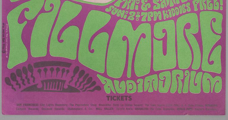 Wes Wilson, concert posters, a pair, West Coast Lithograph, 1966.