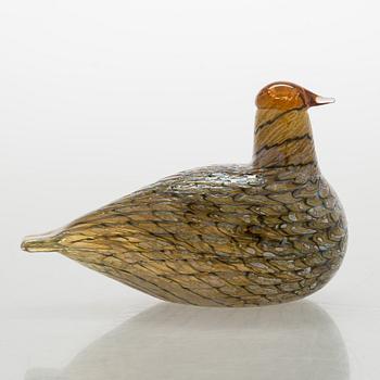 Oiva Toikka, a 'Summer Grouse' glass bird, signed O. Toikka Nuutajärvi.