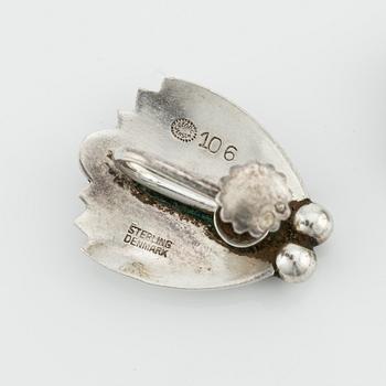 Georg Jensen, collier och ett par örhängen "Tulip", nr 66 och nr 106, sterlingsilver, Danmark.