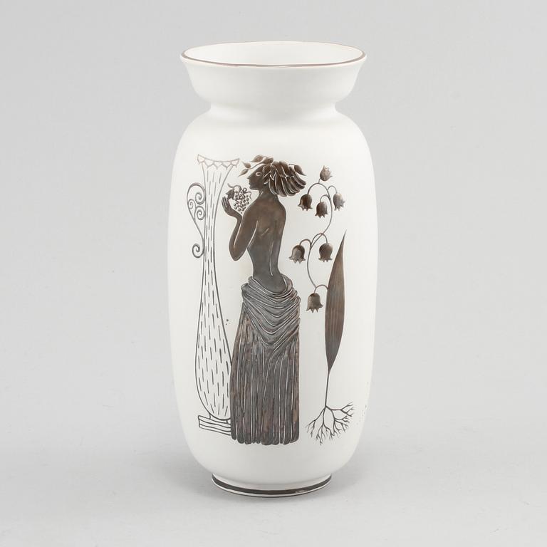VAS, stengods, "Grazia", Stig Lindberg, Gustavsberg, omkring 1900-talets mitt.