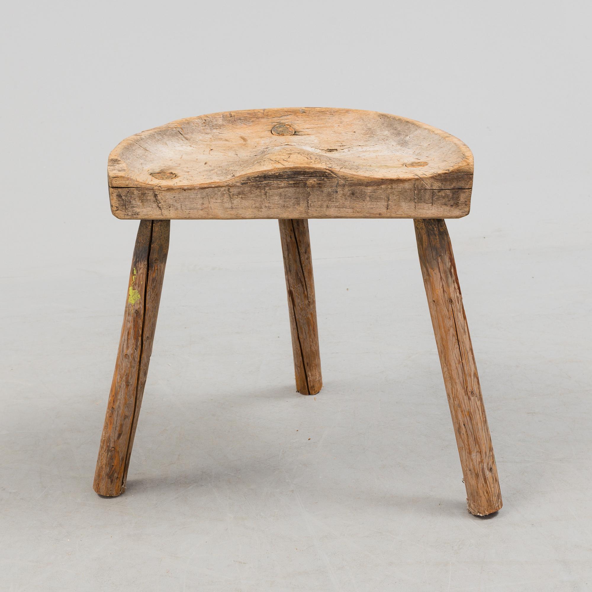 A folk art stool 19th century.