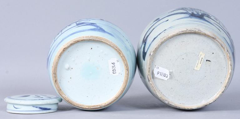 BOJANER, 2 st, porslin, Kina, 1800-tal.