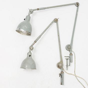 Desk lamps/industrial, a pair, PeFeGe, 1940s/50s.