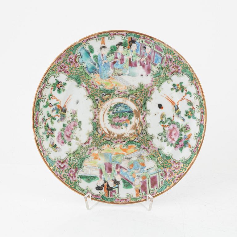 Ten pieces of Canton porcelain China, 19th century.