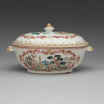 TERRIN med LOCK, kompaniporslin, Qing dynastin, Qianlong (1736-1795).