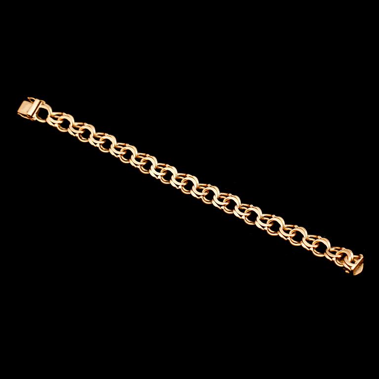 ARMBAND, 18 k guld, AML, Stockholm 1964. Vikt 47 g.