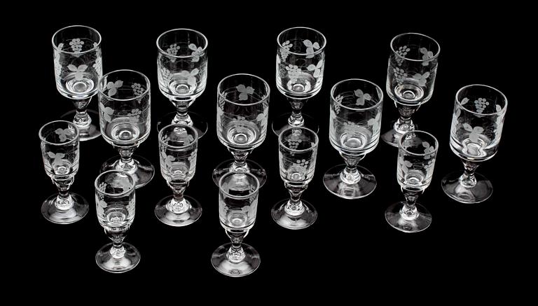 SERVISGLAS, 14 delar, "Swedish old", Reijmyre.