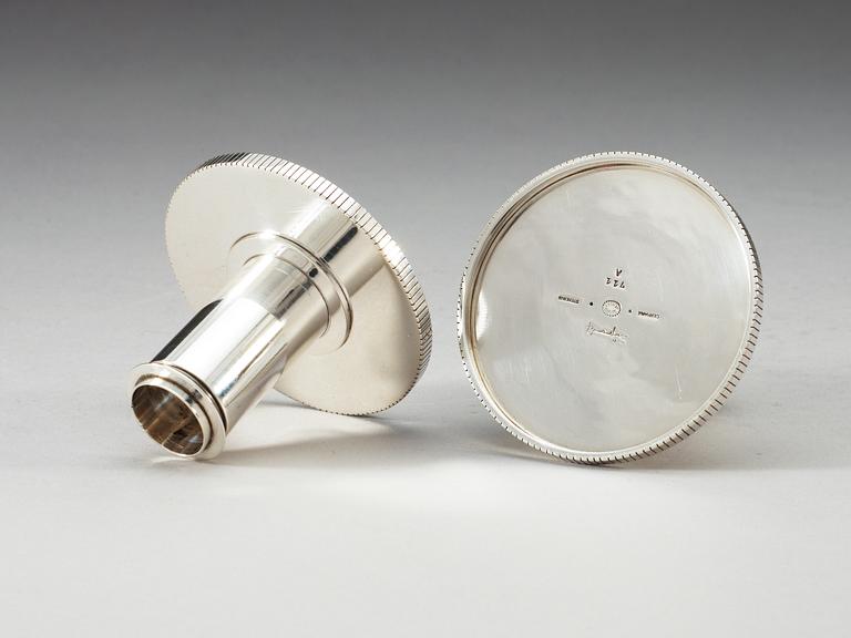 SIGVARD BERNADOTTE, ljusstakar, 1 par, Georg Jensen, Köpenhamn, 1945-77, sterling.