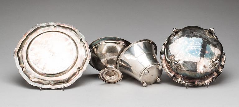 PARTI SILVER, 4 delar, vikt ca 1400g.
