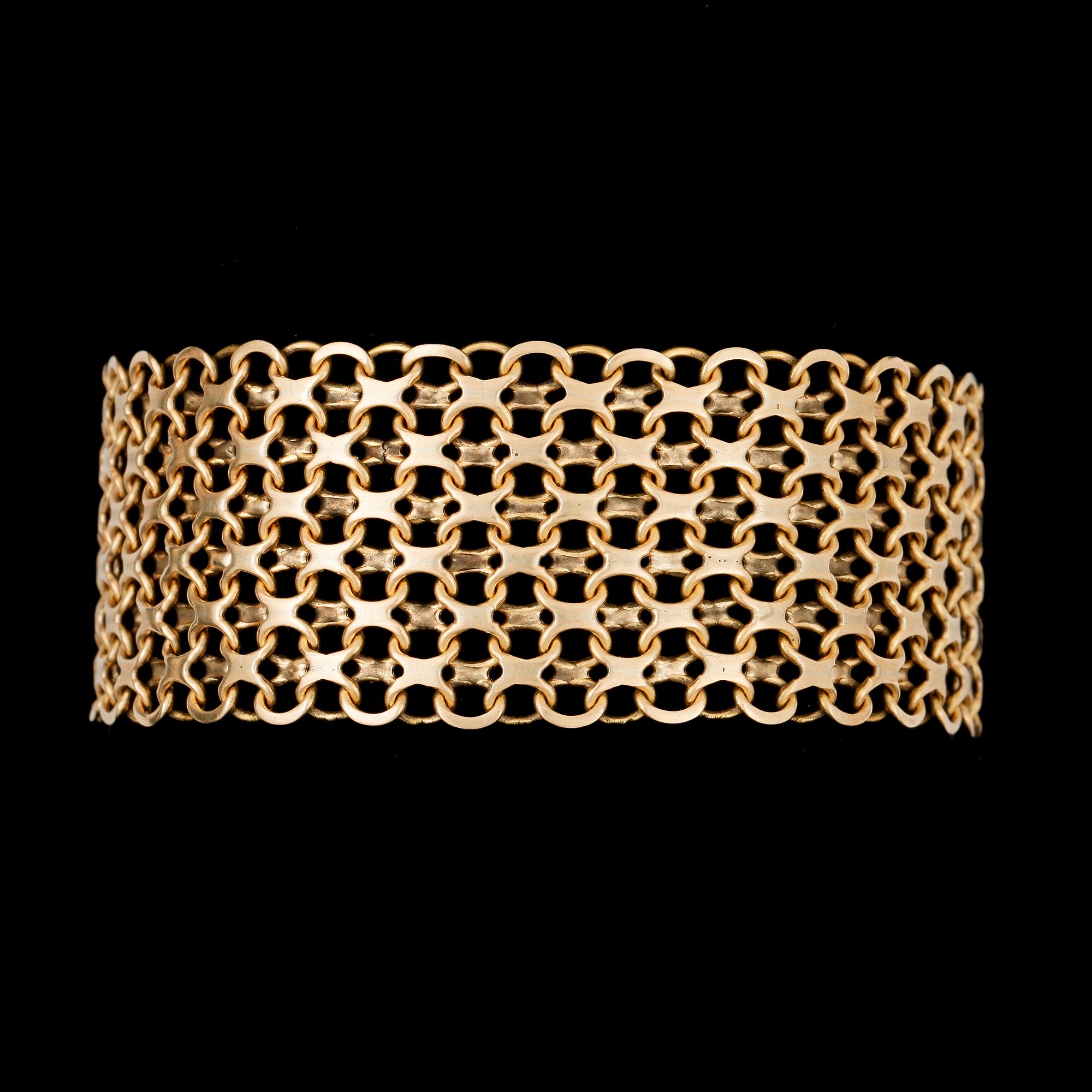 ARMBAND, X-länk, 18K guld. Vikt 48 gram.