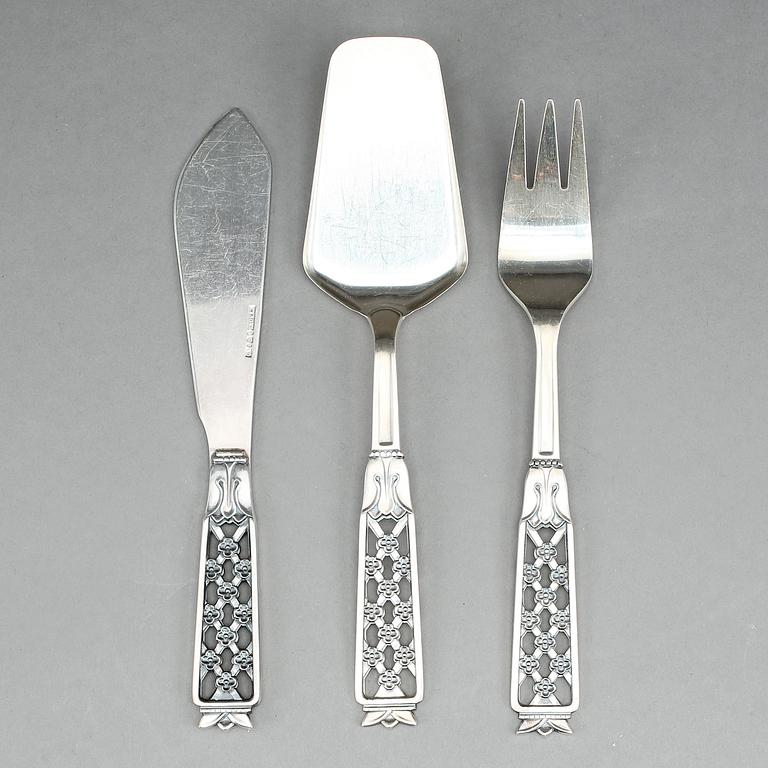 TÅRTBESTICK, 3 st, silver, Cesons Guldvaru Ab, Göteborg, 1971/73. Vikt ca 180g.