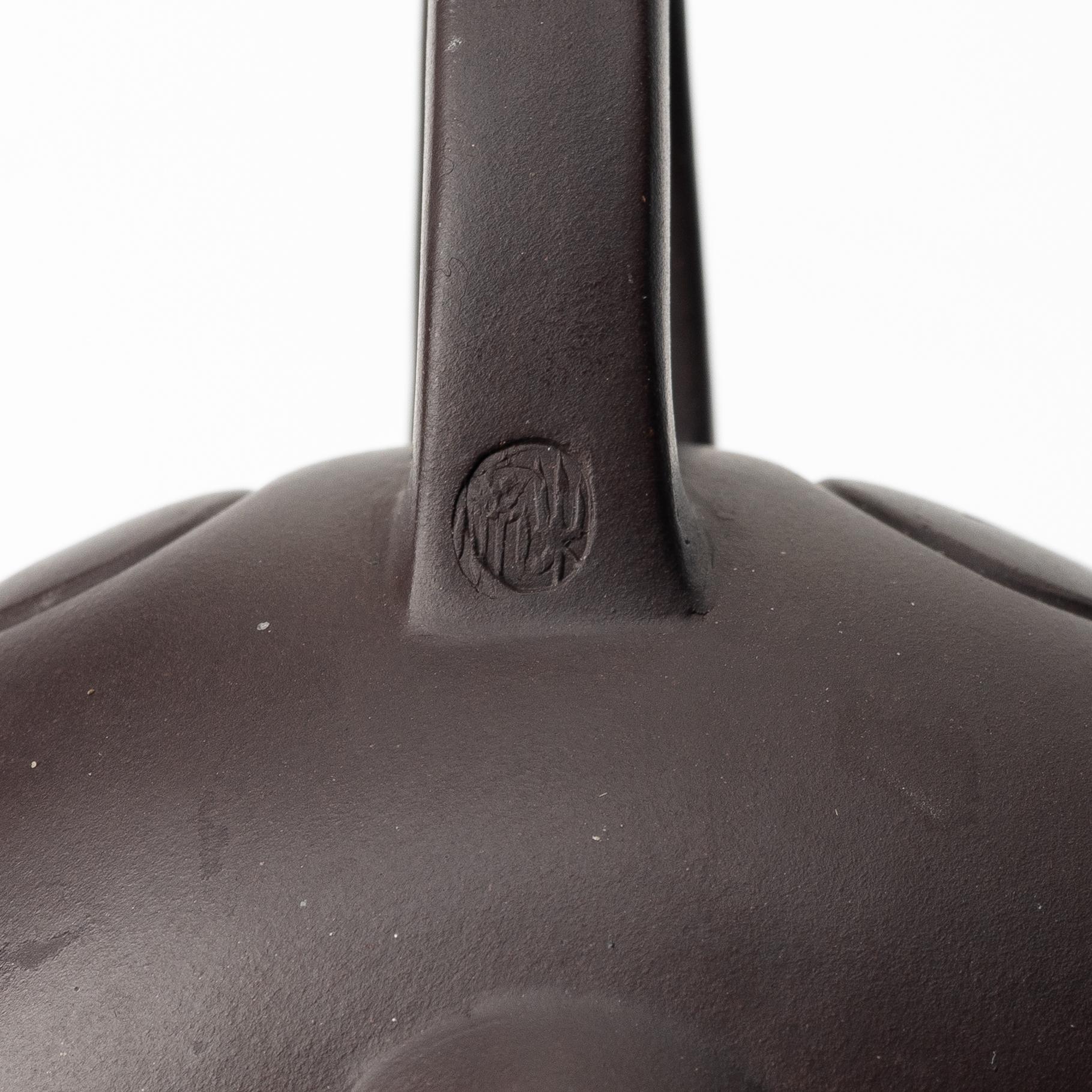 A group of four Chinese brown yixing teapots, 1980/90s.