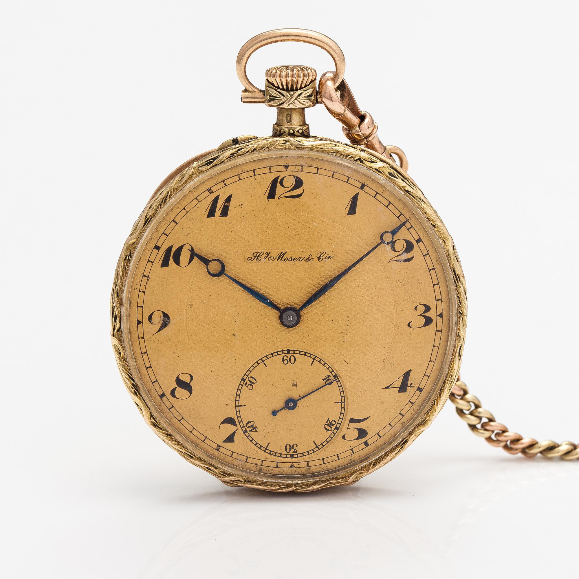 Hy. Moser Cie pocket watch 50 mm. Bukowskis
