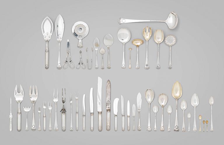 A Swedish 20th century silver 255 piece table-cutlery, mark of WA Bolin, Stockholm 1937. Model Empire I.