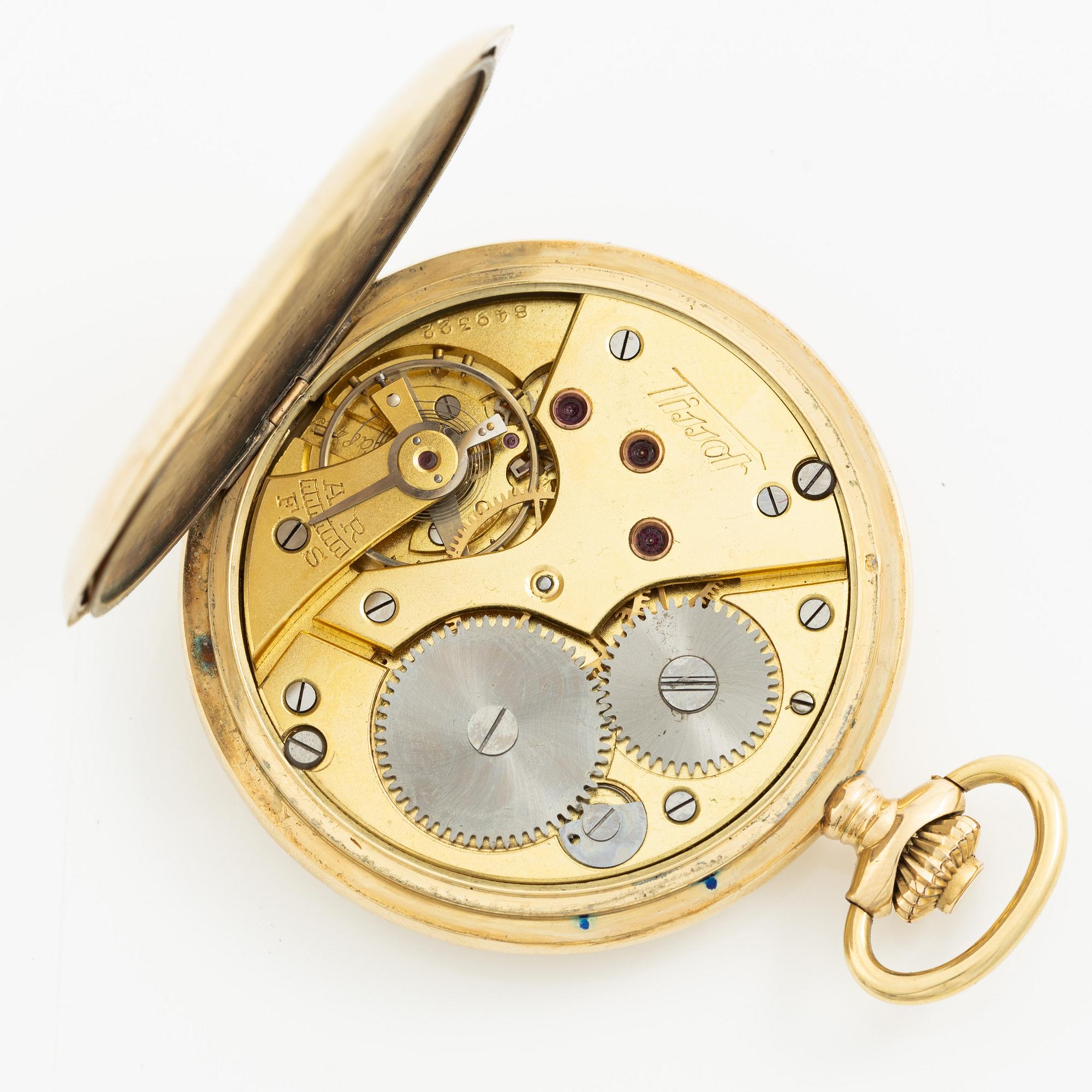 Tissot, "double signed", "O Rydén Malmö", pocket watch, hunter, 50 mm.