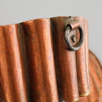 Three aspic molds in copper, made in the 19th century.